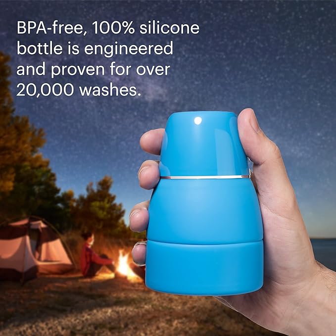 Brondell Bidet GoSpa Collapsible Travel Bidet, Compact and Discreet, with Travel Bag, 500ml, in Blue