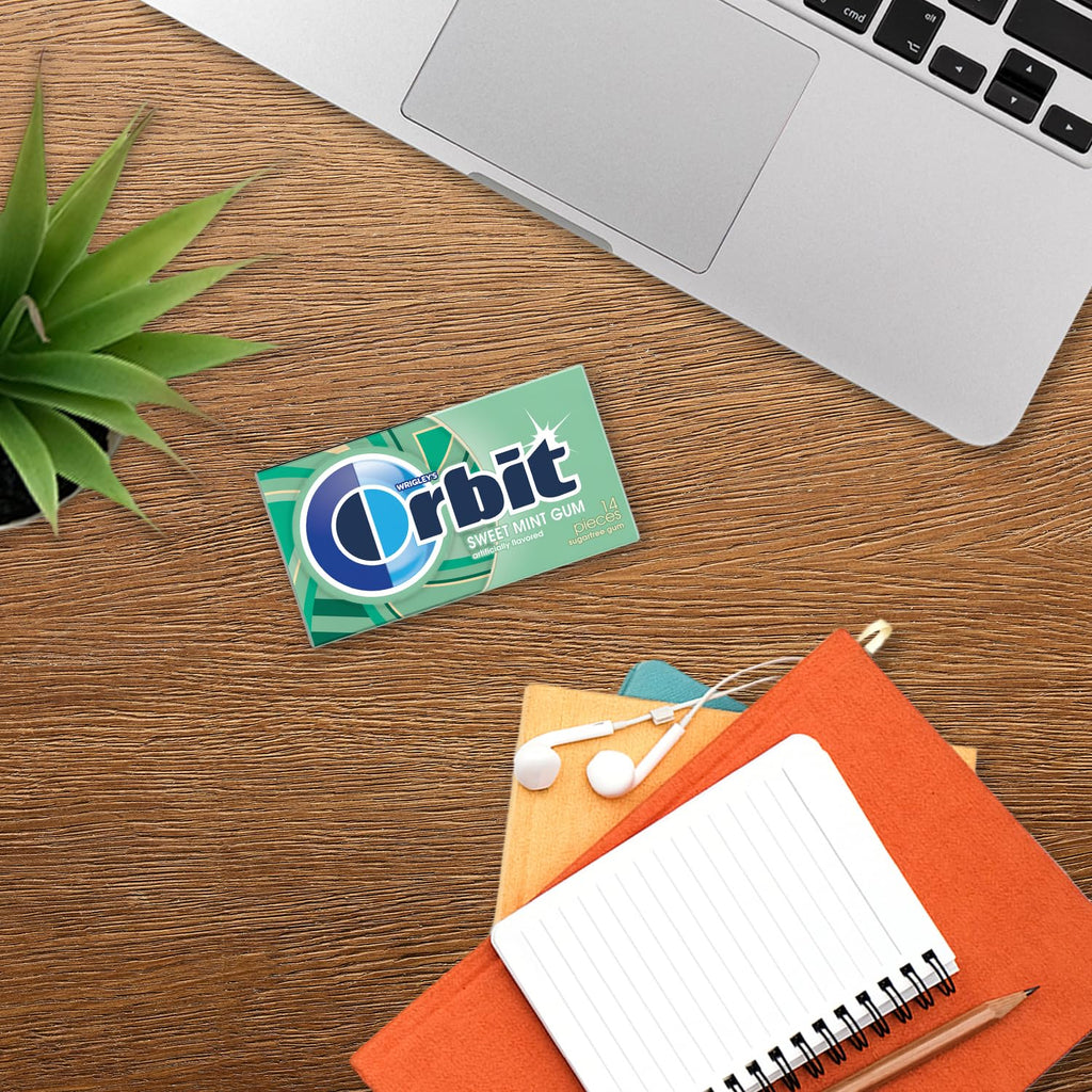 Orbit Sweet Mint Sugar Free Chewing Gum Bulk, 12 Packs, 14 Pieces Each (168 Total)
