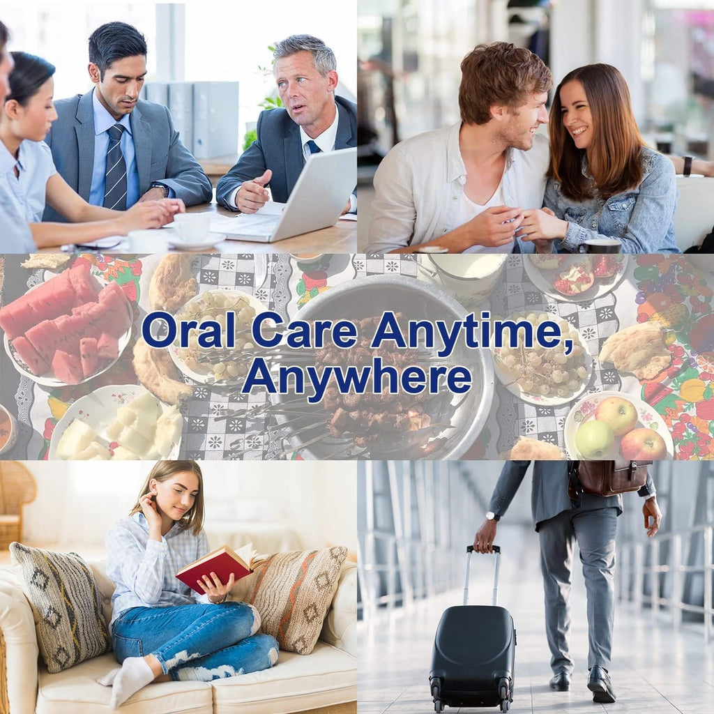 EZGO 100pcs Deep Cleaning Teeth Wipes Finger Brush Teeth Wipes Oral Brush Ups Latex Free Mint Flavor