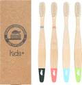 Sea Turtle Plant-Based Bristles, Bamboo Toothbrushes, Soft Natural Toothbrush for Kids (4 Pack)