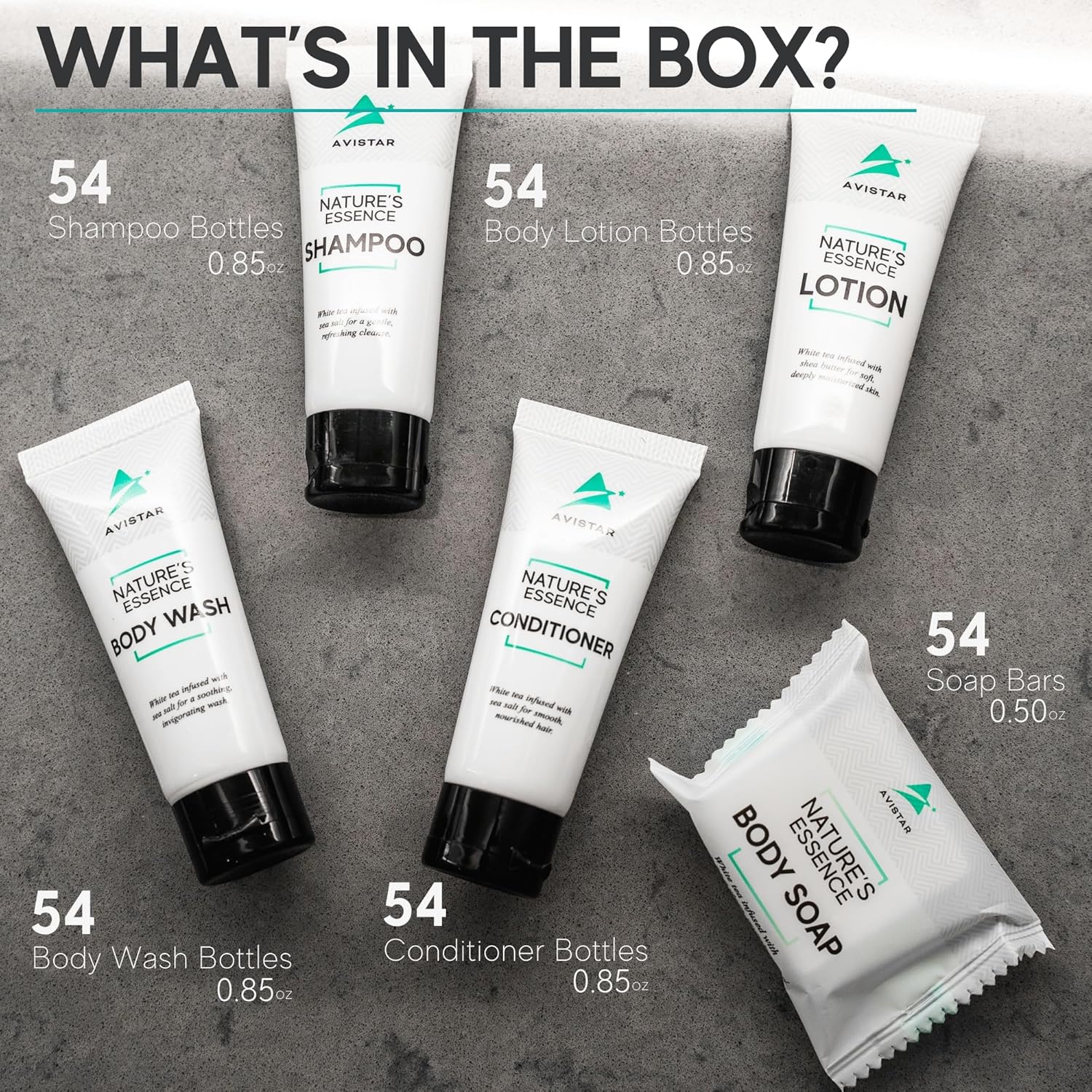 270 Piece Hotel Soap & Bulk Toiletries - Travel Essentials for Hosts & Guests - Hotel Shampoo & Conditioner Supplies for Guests, Hotel Toiletries Bulk Set, Mini Bulk Travel Size Toiletries