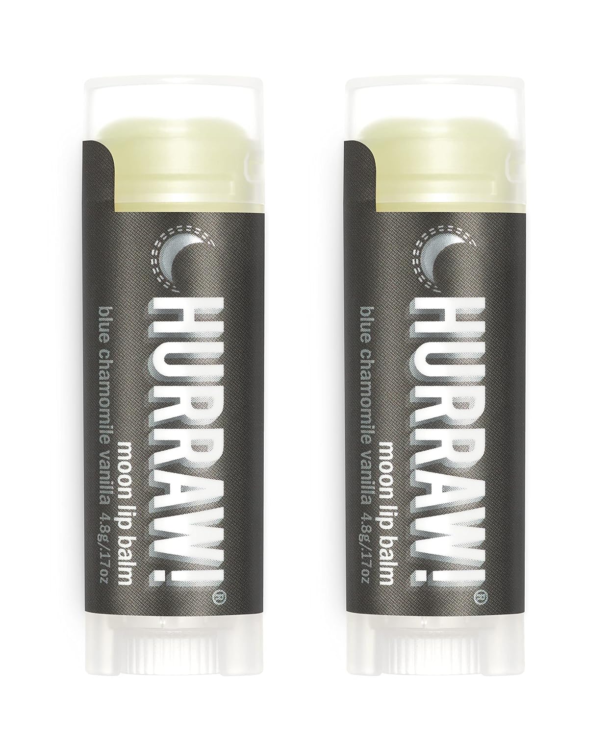 Hurraw! Moon Night Treatment (Blue Chamomile, Vanilla) Lip Balm, 2 Pack: Organic, Certified Vegan, Cruelty and Gluten Free. Non-GMO, 100% Natural Ingredients. Bee, Shea, Soy and Palm Free. Made in USA