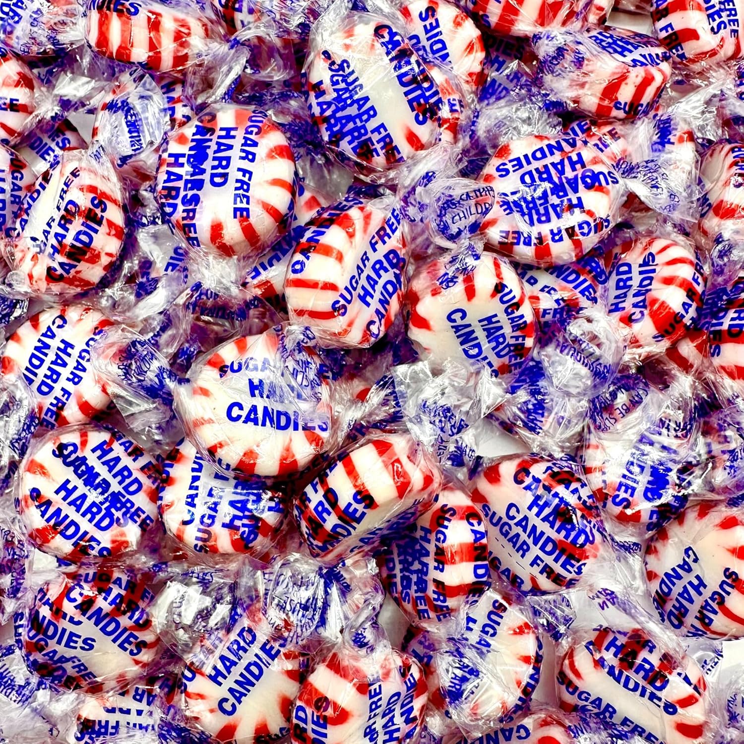 Sugar Free Peppermint Starlight Candy - 1 Pound Bulk Bag (Approx 90 Count) - Individually Wrapped - Valentines Day & Holiday Peppermint Mints- Keto & Diabetic Friendly Sugarless Hard Candy