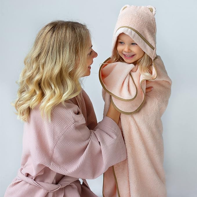 Premium Toddler Towels with Hood - Extra Soft Rayon from Bamboo Toddler Bath Towel (Beige)