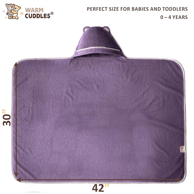 Premium Toddler Towels with Hood - Extra Soft Rayon from Bamboo Toddler Bath Towel (Purple)