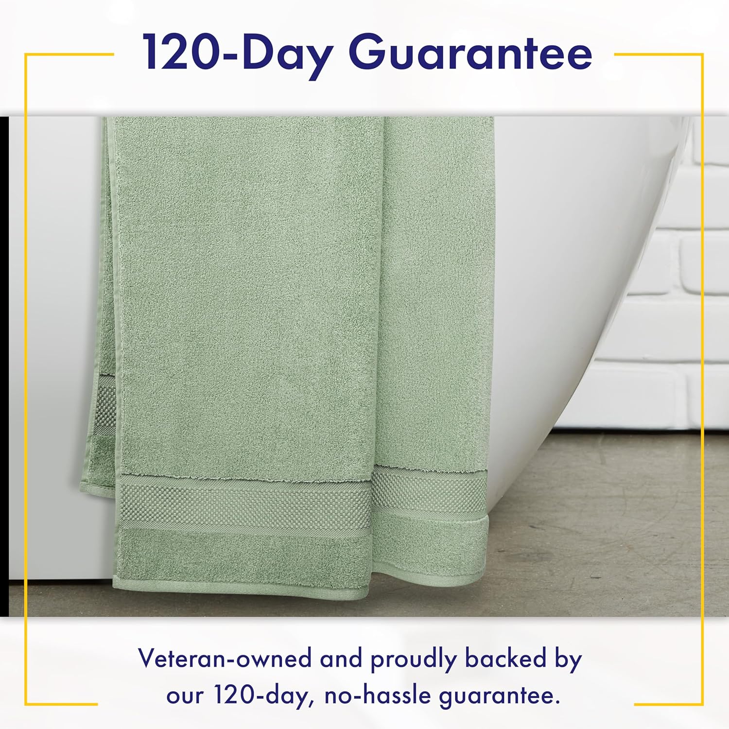 100% Organic Zero-Twist Cotton Towels - GOTS Certified Luxury Bath Towels - Ultra Soft & Plush 700GSM Long-Staple Cotton - 6 Piece Towel Set (Eucalyptus Green)