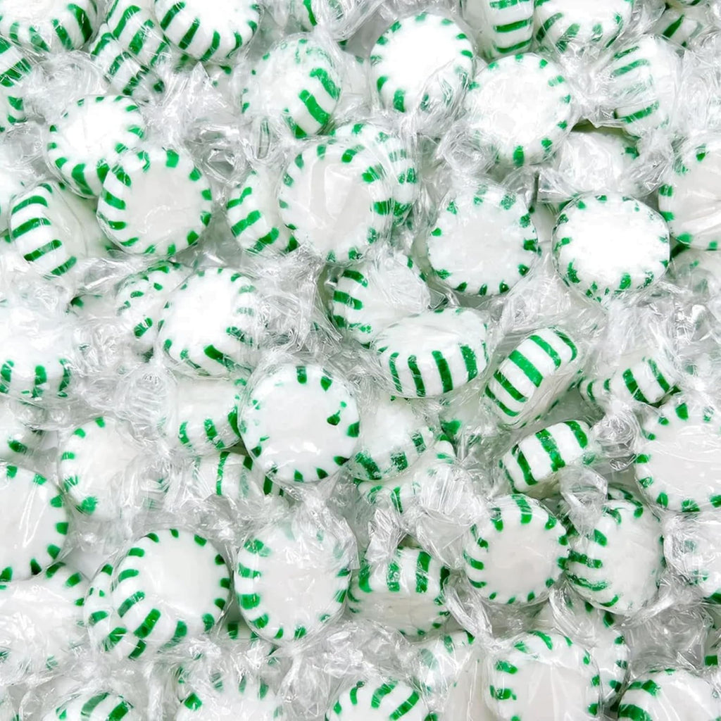 Holiday Spearmint Starlights Hard Candy Mints - 1 lbs - Spearmint Flavored Old School Disks Classic Hard Candies - American Vintage Candy Snack - Individually Wrapped, 16 oz.