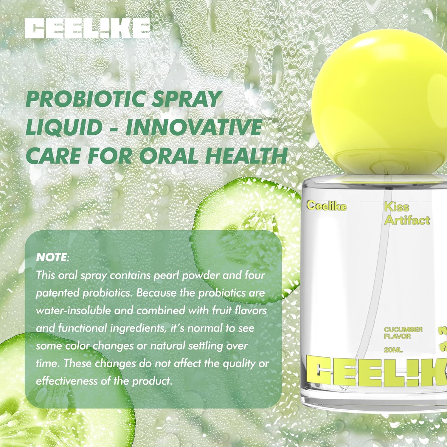 Oral Spray – Fresh Breath, Dual Cooling Experience & Convenient On-The-Go Design – Perfect for Freshening Breath Anywhere, Anytime (Cucumber, 1 Count)