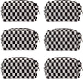 PAZIMIIK Checkered Makeup Bag for Purse Portable Zipper Make Up Pouch Small Cosmetic Case for Travel Accessories (6PCS Black)