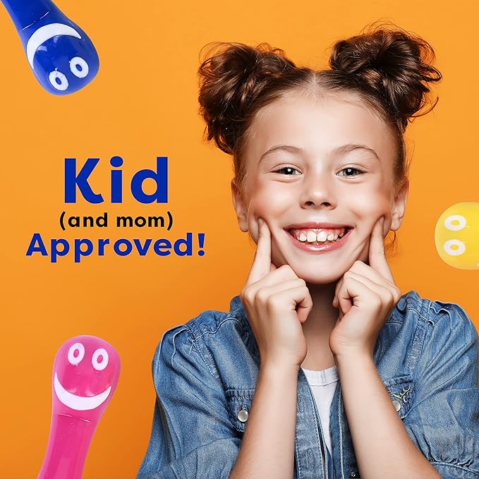 Kids' Soft Toddler Toothbrush, Gentle Bristles for Home, School, Camp, Sleepovers - Folding Handles for Tiny Hands (3 Pack)