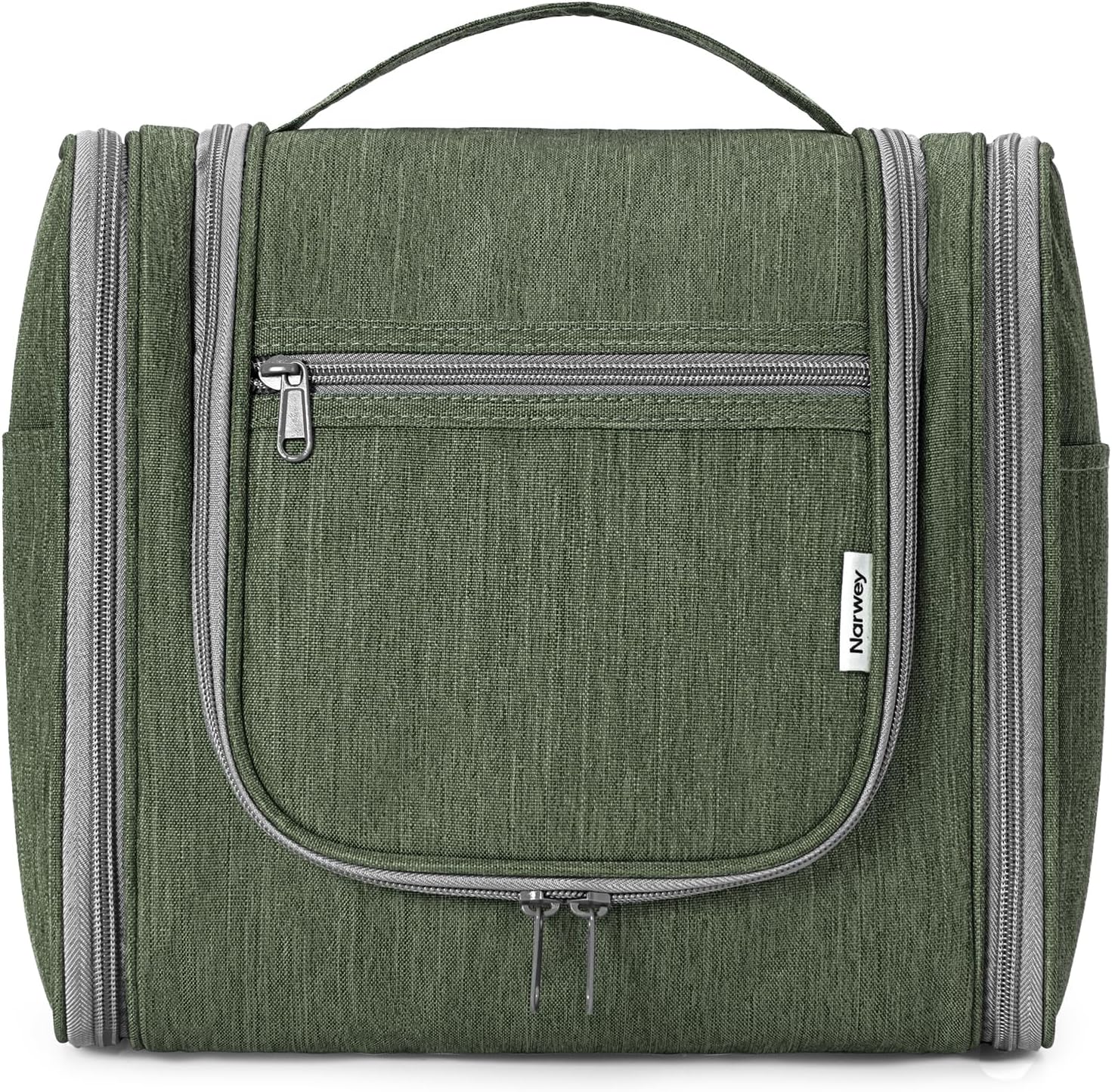 Narwey Hanging Toiletry Bag for Women Travel Makeup Bag Organizer Toiletries Bag Men for Cosmetics Essentials Accessories (Large, Army Green)