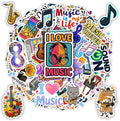 100 PCS Music Stickers Pack, Vinyl Waterproof Decals of Guitars Pianos Drums Microphones Notes Headphones and Bands, Fun Gift for Kids Teens Adults Students Teachers Water Bottle Scrapbook