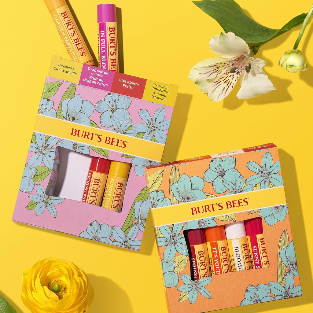 Burt's Bees Gifts Ideas - Just Picked Lip Balm Set, Pomegranate, Watermelon, Sweet Mandarin, Coconut & Pear, Natural Origin Lip Treatment, 4 Tubes, 0.15 oz.