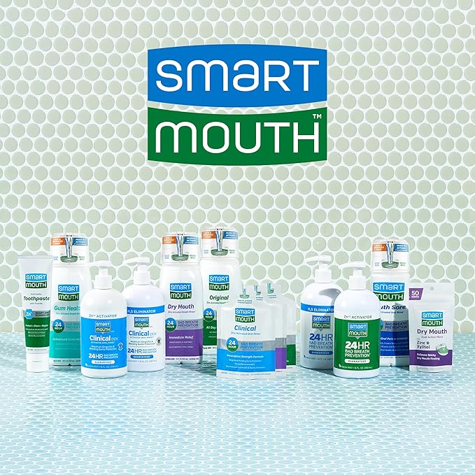 SmartMouth Activated Dry Mouth Mouthwash, Dry Mouth and Bad Breath Relief, Mint, 16 fl oz, 3 Pack