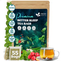 FreshDrinkUS, Premium 55 Tea Bags Better Sleep Herbal Tea | Caffeine-Free Loose Leaf Blend with Spearmint Leaves, Lemongrass Leaves, and Hawthorn Berry – Naturally Refreshing and Aromatic.
