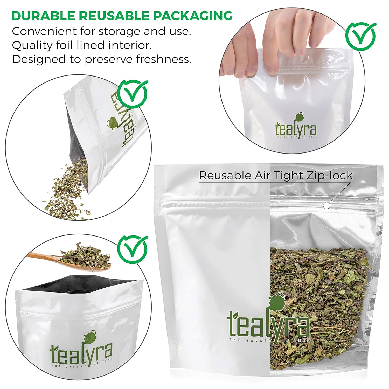Tealyra - Moroccan Mint - Gunpowder - Peppermint - Spearmint - Famous Green Loose Leaf Tea - Caffeine Level Low - Hot or Iced Tea - All Natural - 110g (4-ounce)