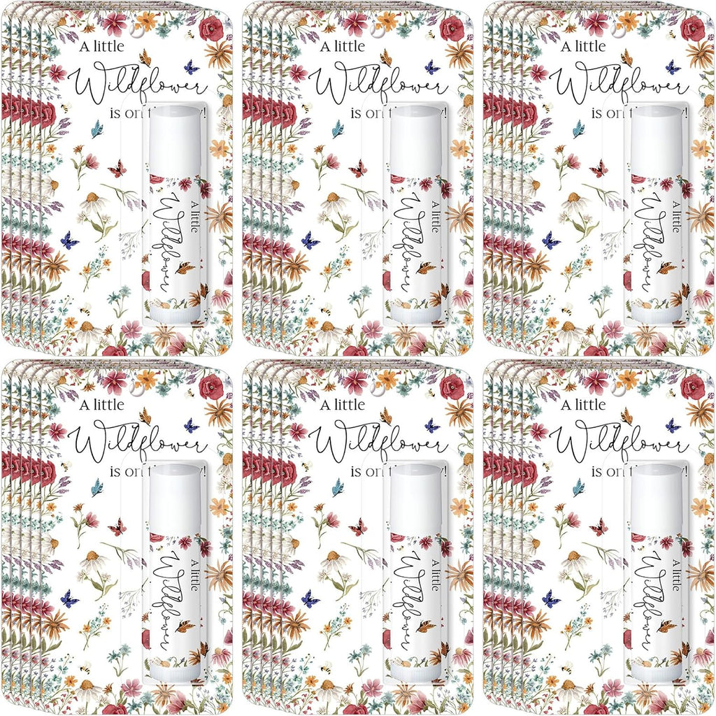 30 Pack a Little Wildflower Baby Shower Games Prizes Gifts Bulk Wildflower Lip Balms Favors for Winners Boys Girls Gender Reveal Favors Decorations Halloween Baby Shower Thanksgiving Gift Bags Stuffer