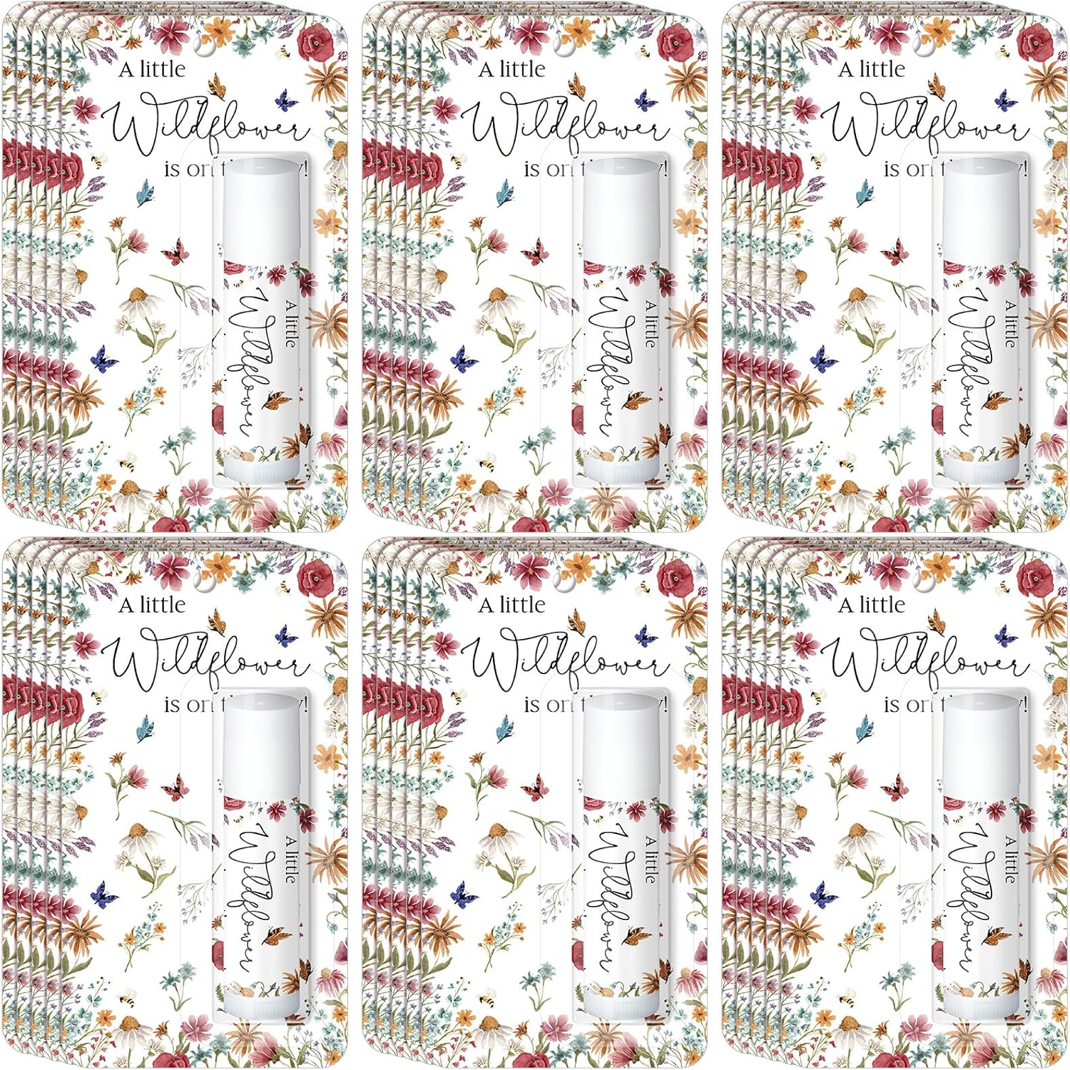 30 Pack a Little Wildflower Baby Shower Games Prizes Gifts Bulk Wildflower Lip Balms Favors for Winners Boys Girls Gender Reveal Favors Decorations Halloween Baby Shower Thanksgiving Gift Bags Stuffer