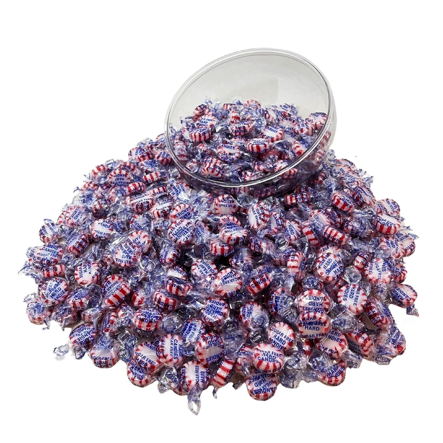 Sugar Free Peppermint Starlight Mints Hard Candy - 1 lb Bulk Bag Individually Wrapped Keto And Diabetic Friendly Gourmet Peppermint Flavored Candies (16oz)