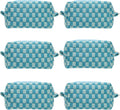 PAZIMIIK Checkered Makeup Bag for Purse Portable Zipper Make Up Pouch Small Cosmetic Case for Travel Accessories (6PCS Lake Blue)