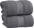 NY Loft 100% Cotton 2 Pack Bath Sheet Towel Set | Extra Large Oversize Bath Towels | Absorbent & Quick-Dry | Textured and Durable Cotton | Charcoal