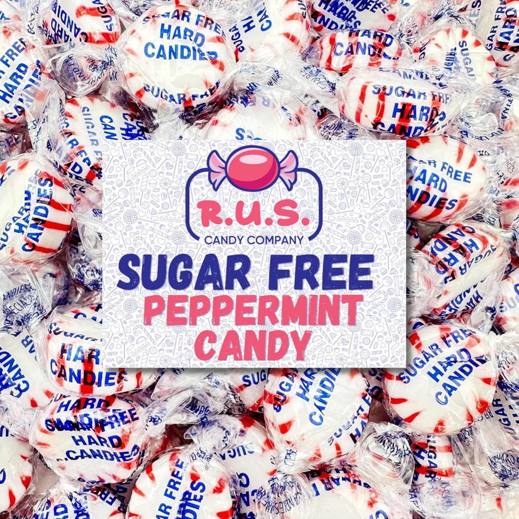 Sugar Free Peppermint Hard Candy Starlight – About 150 Individually Wrapped Breath Mints – Bulk 2 Pound Bag – Refreshing Mint Flavor – Keto Friendly, Diabetic Candy, Gluten Free (2 Pound, Peppermint)