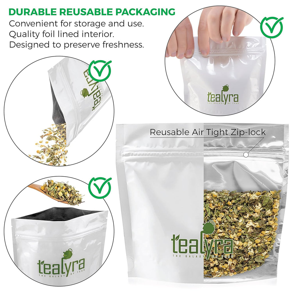 Tealyra - Chamomile and Spearmint - Herbal Loose Leaf Tea - Calming and Relaxing Tea - Caffeine-Free - 100% Natural Ingredients - 110g (4-ounce)