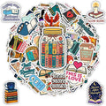 100 PCS Book Stickers Pack, Vinyl Waterproof Decals with Reading Quotes and Bookish Designs, Fun Gift for Kids Teens Adults Students Teachers Laptop Water Bottle Scrapbook