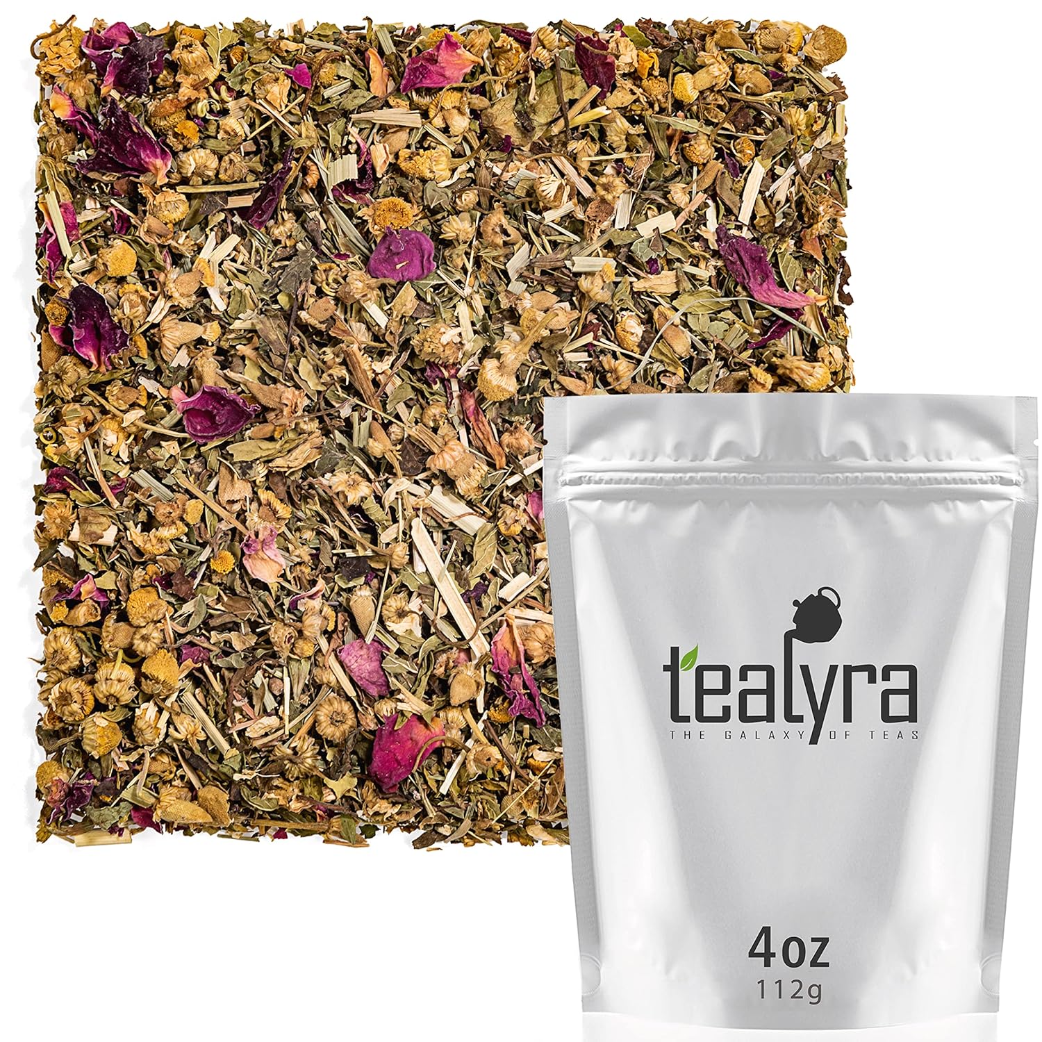 Tealyra - Bedtime - Chamomile - Spearmint - Hemp Leaves - Unique Relaxing Herbal Loose Leaf Tea - Sleep and Calm Tea - All Natural - 112g (4-ounce)