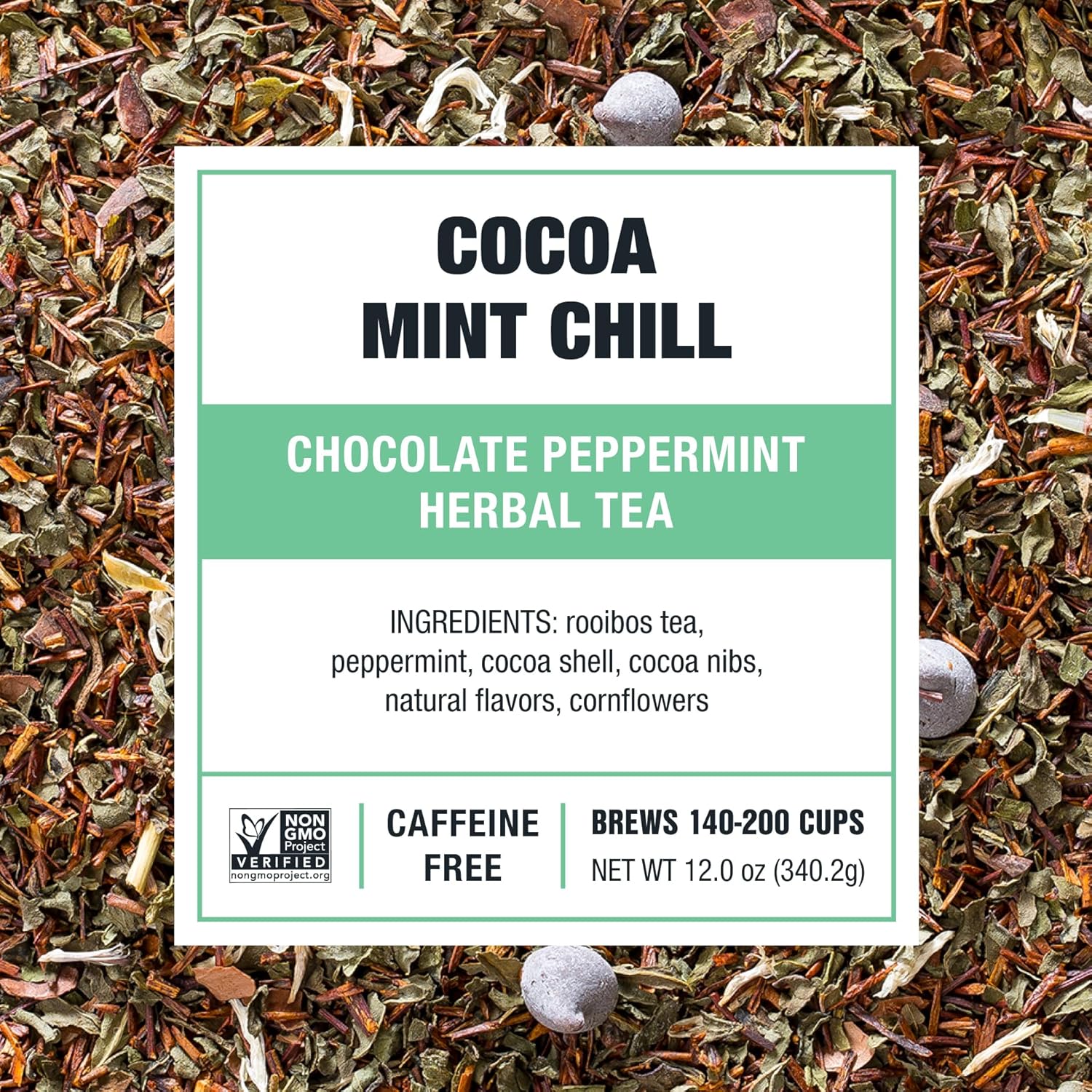 Tiesta Tea - Cocoa Mint Chill Loose Leaf Tea, Chocolate Peppermint Herbal Rooibos Blend, Non-Caffeinated, Hot or Iced, Makes Up to 200 Cups, Resealable Bulk Pouch, 12 Ounce