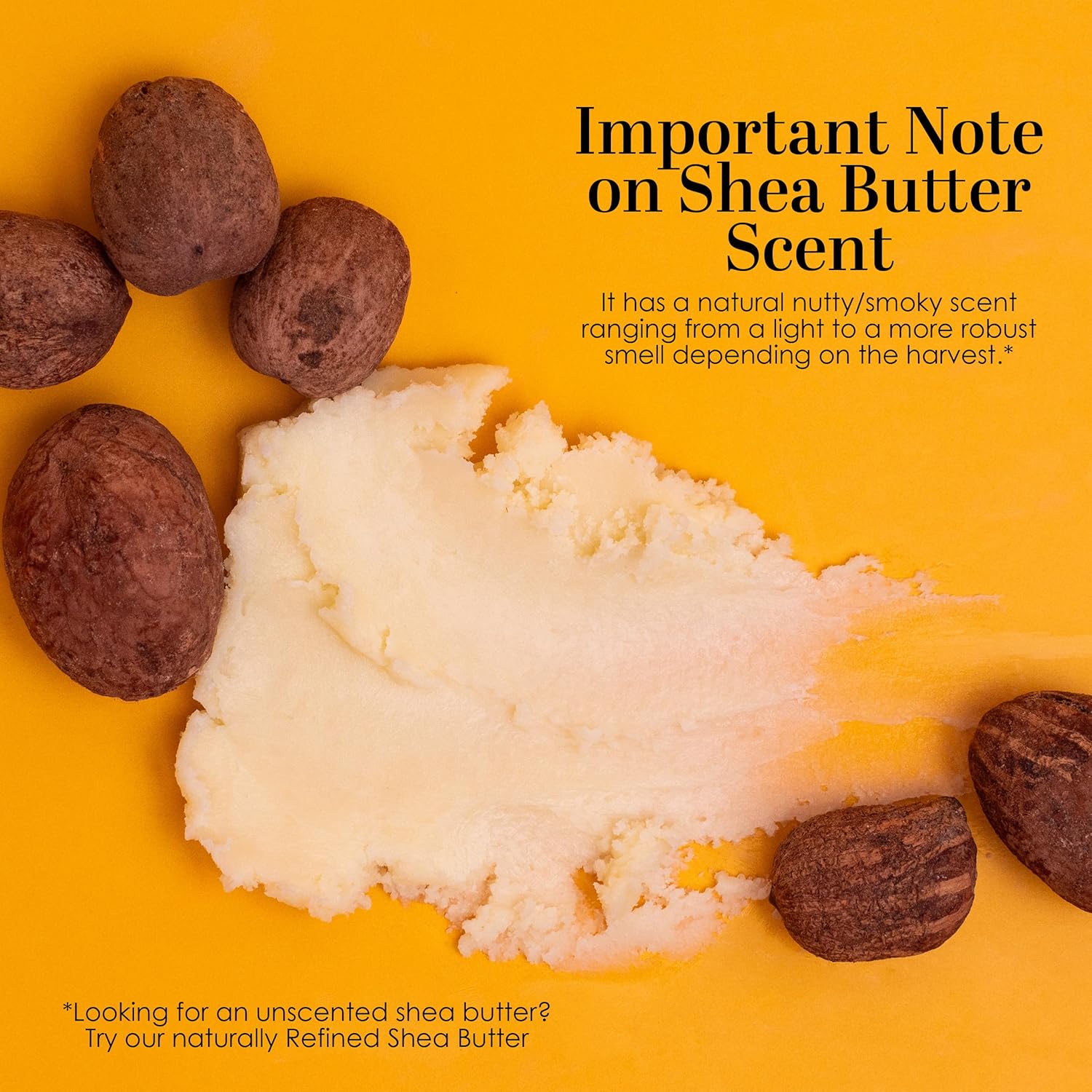 Raw Shea Butter - 100% Pure African Shea Butter for Hair and Body | with Natural Smoky Scent | Unrefined Moisturizer for Dry Skin, DIY Lip Balm, Body Butter, Lotion Bars- 8 oz Jar