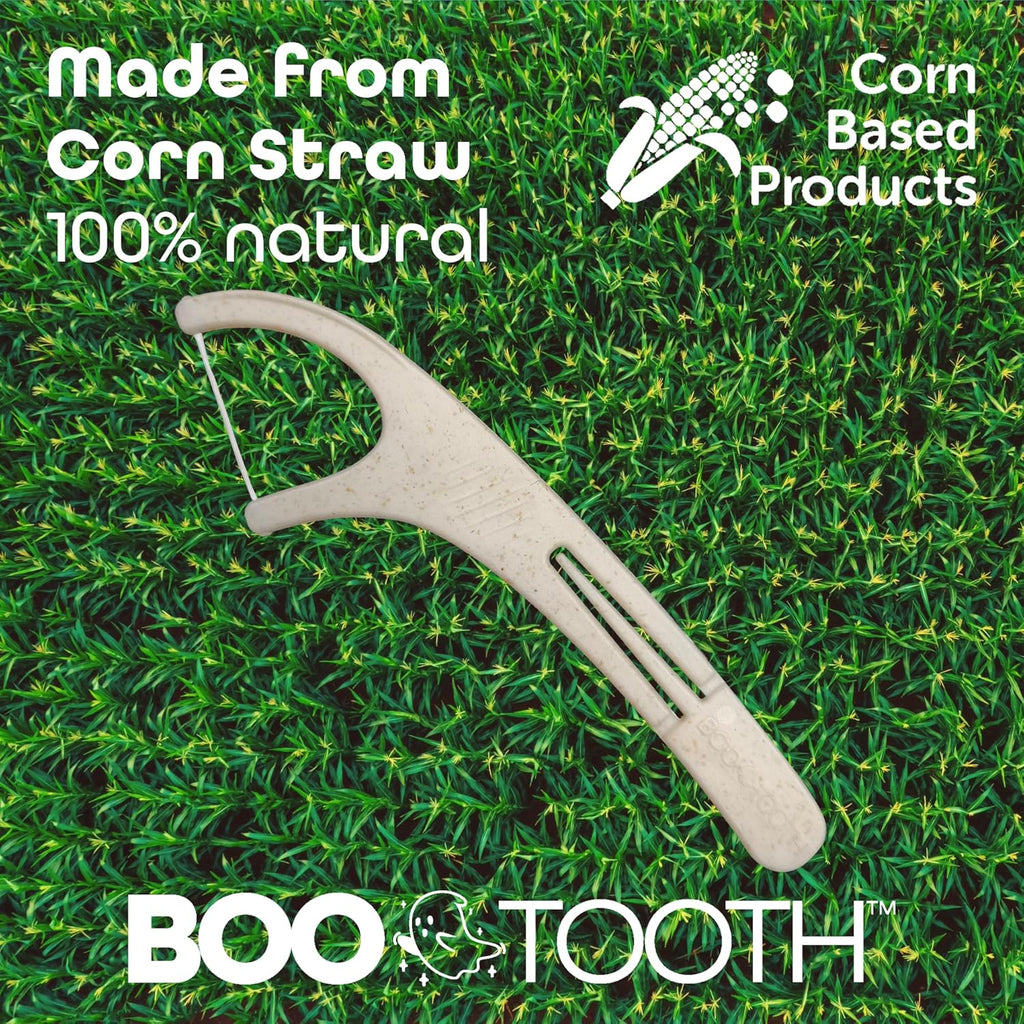 World’s First Eco-Friendly 3-in-1 Dental Floss Pick – Thin Flosser with Foldable Toothpick & Tongue Scraper – 100 Count, Biodegradable, Mint 100 Picks