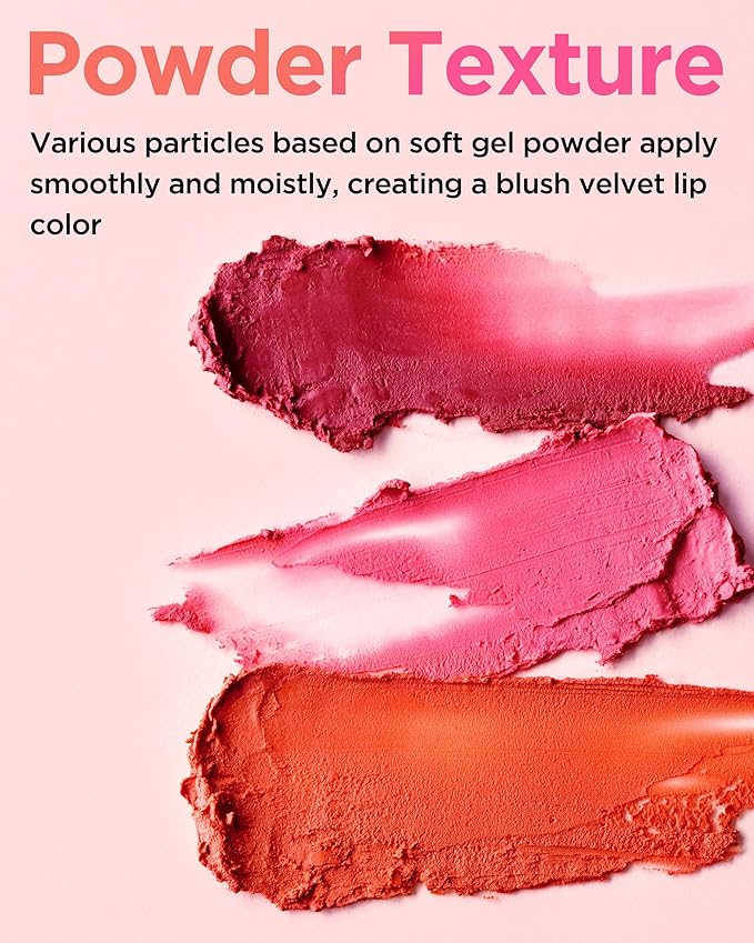 TOCOBO Powder Cream Lip Balm – Vegan Korean Soft Matte Lipstick Balm for Velvet Finish - Moisturizing & Blurring Effect – Lightweight Powdery Texture, Rose Petal, 0.12oz.