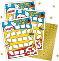 10 Reward Chart with 206 Golden Star Stickers-Comic Theme-Incentive Chart,Positive Behavior Reward Chart for Kids,Toddler Homework Assignments, Attendance(8"X10")-A02