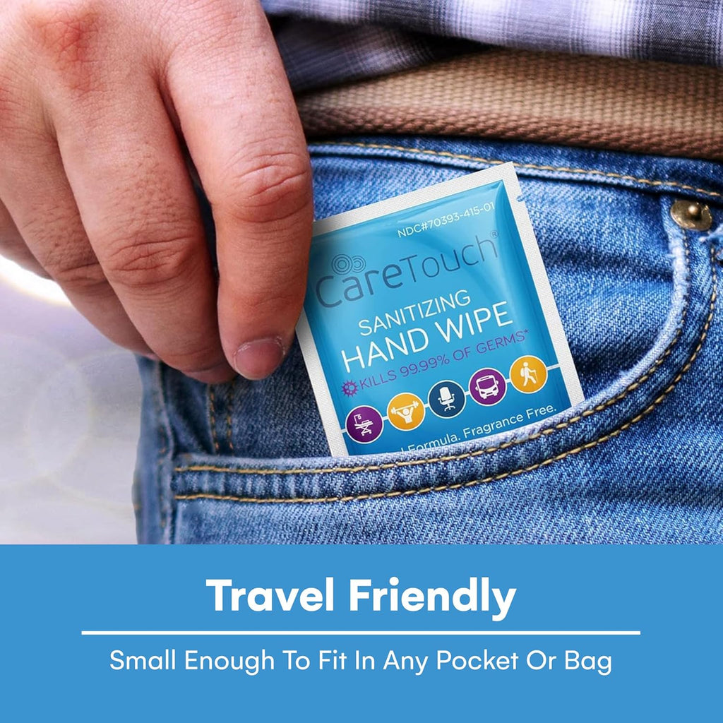 Care Touch Hand Sanitizer Wipes – 220 Individually Wrapped Packets (Packing may Vary)