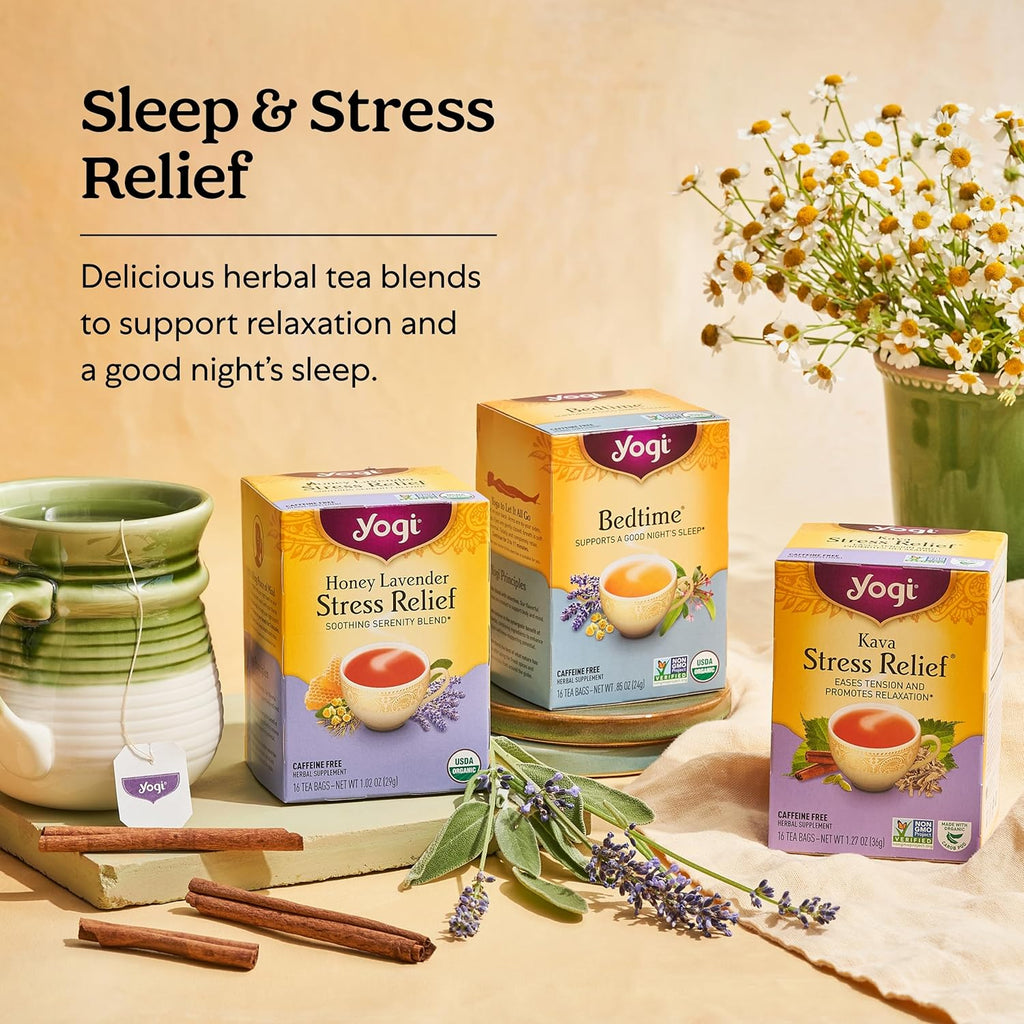 Yogi Tea Bedtime Tea - 16 Tea Bags per Pack (4 Packs) - Chamomile & Passionflower Herbal Tea Blend - Tea to Support a Good Night's Sleep - Includes Lavender, Licorice Root, Spearmint & Cardamom