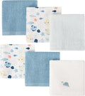 6 Pack Baby Washcloths 100% Cotton Terry Soft and Absorbent Wash Cloths for Face Hand Body Burp Rag Wipes Essentials for Newborns Infants Toddlers Boys Girls