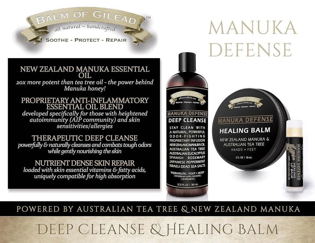 BALM OF GILEAD Manuka Eczema Honey Cream - Manuka Defense Healing Lip Balm, Intensive Moisture Therapy - Moisturizer for Sensitive Skin, Eczema, Psoriasis, Dermatitis