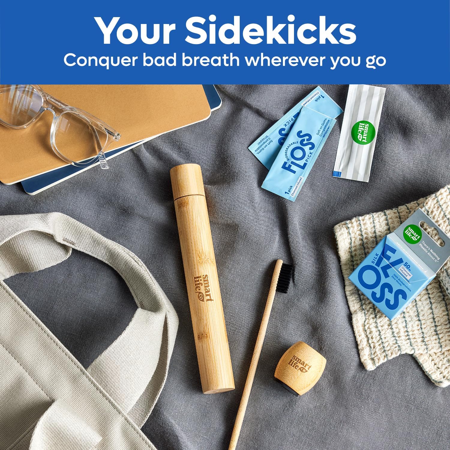 Bamboo Charcoal Toothbrush with Travel Case & Holder Kit - Extra Soft Natural Bristles for Sensitive Teeth | Eco Friendly Portable Wooden Travel Set | Single Wood Toothbrushes Stand & Cover