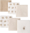 6 Pack Baby Washcloths 100% Cotton Terry Soft and Absorbent Wash Cloths for Face Hand Body Burp Rag Wipes Essentials for Newborns Infants Toddlers Boys Girls