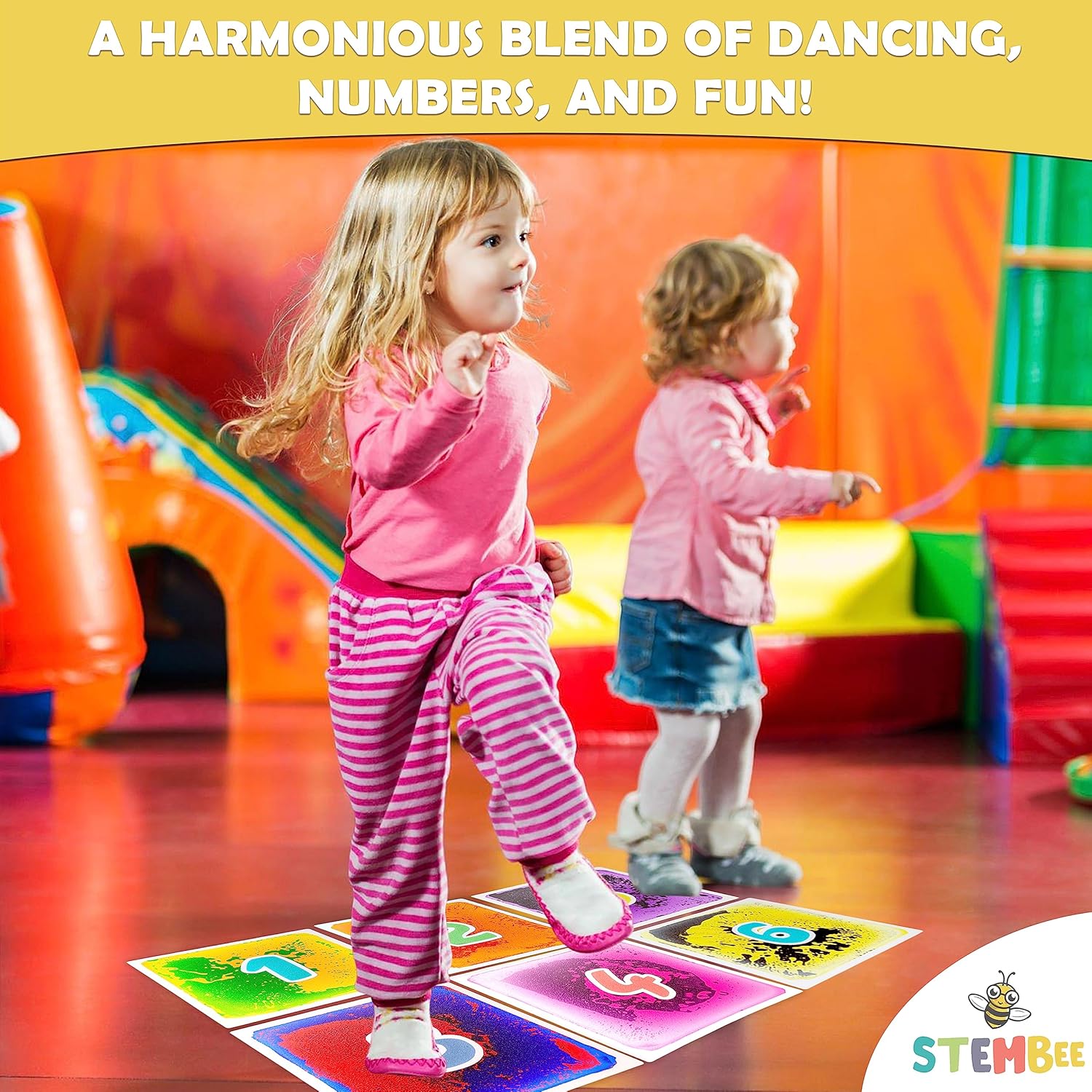 10-Pack Numbered Liquid Sensory Tiles, 12" x 12" Activity Play Mats for Toddlers Kids Boys Girls, Colorful Sensory Water Mat, Floor Activity Mat, Childhood Educational Toddler Learning Toys