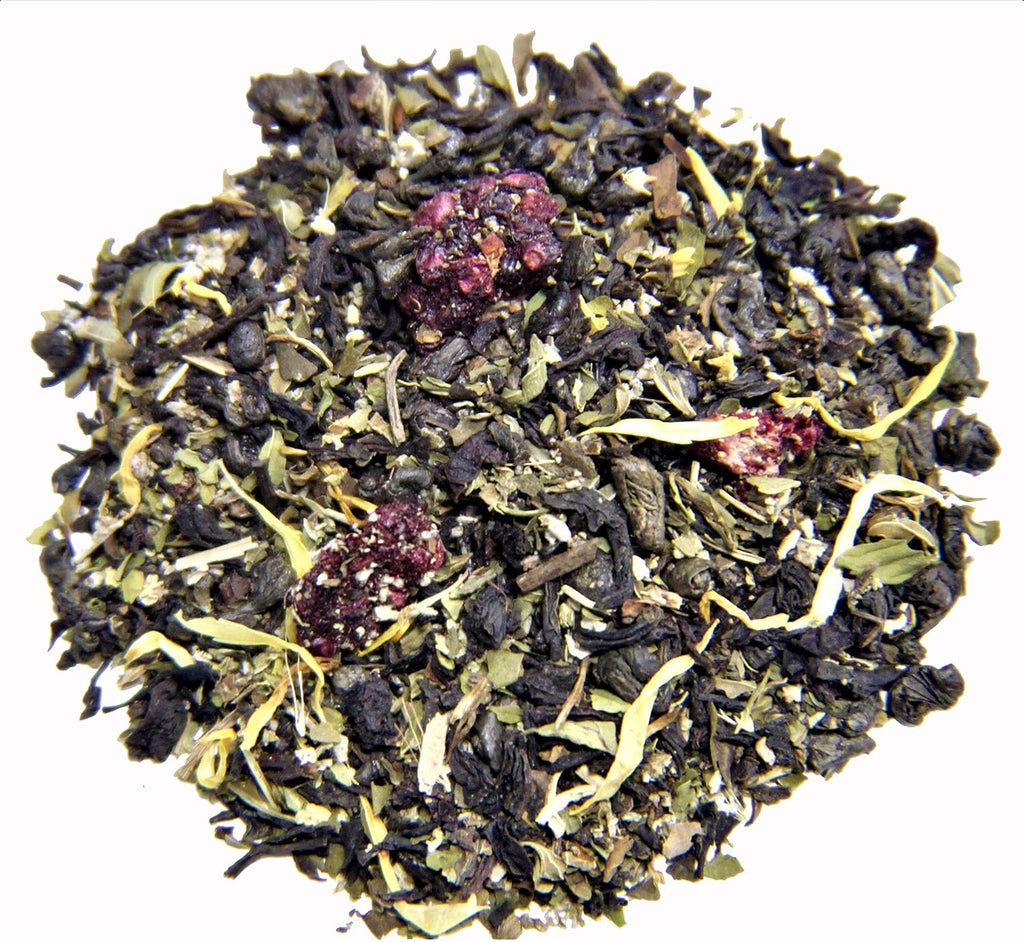 Nelson's Tea - Blackberry Mint - Black Loose Leaf Tea - Black tea, gunpowder tea, peppermint leaf, blackberry leaf, marigold petals, and sage (Sample 0.3 Oz)