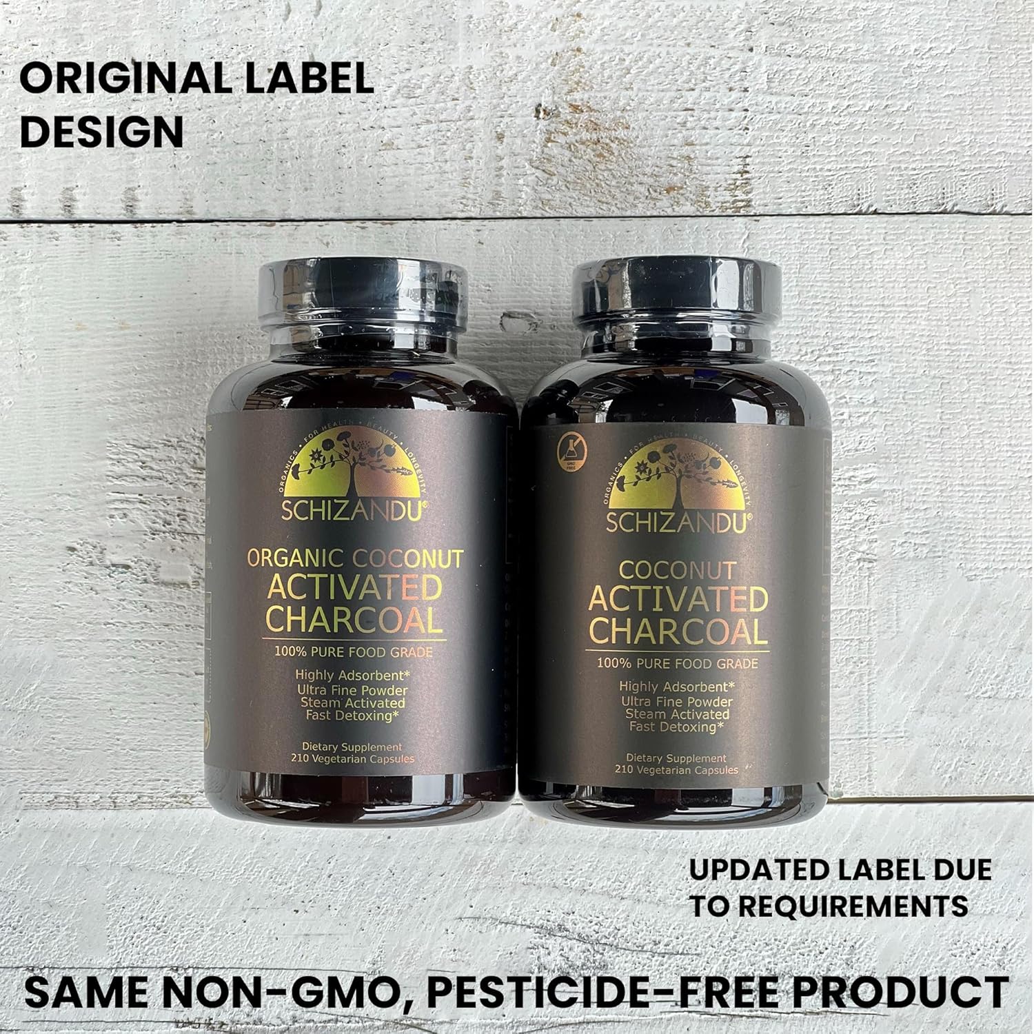 Schizandu Activated Coconut Charcoal Capsules- Supports Health - Vegan, Organic, Non-GMO, No Additives - X-Large Bottle 210 Count