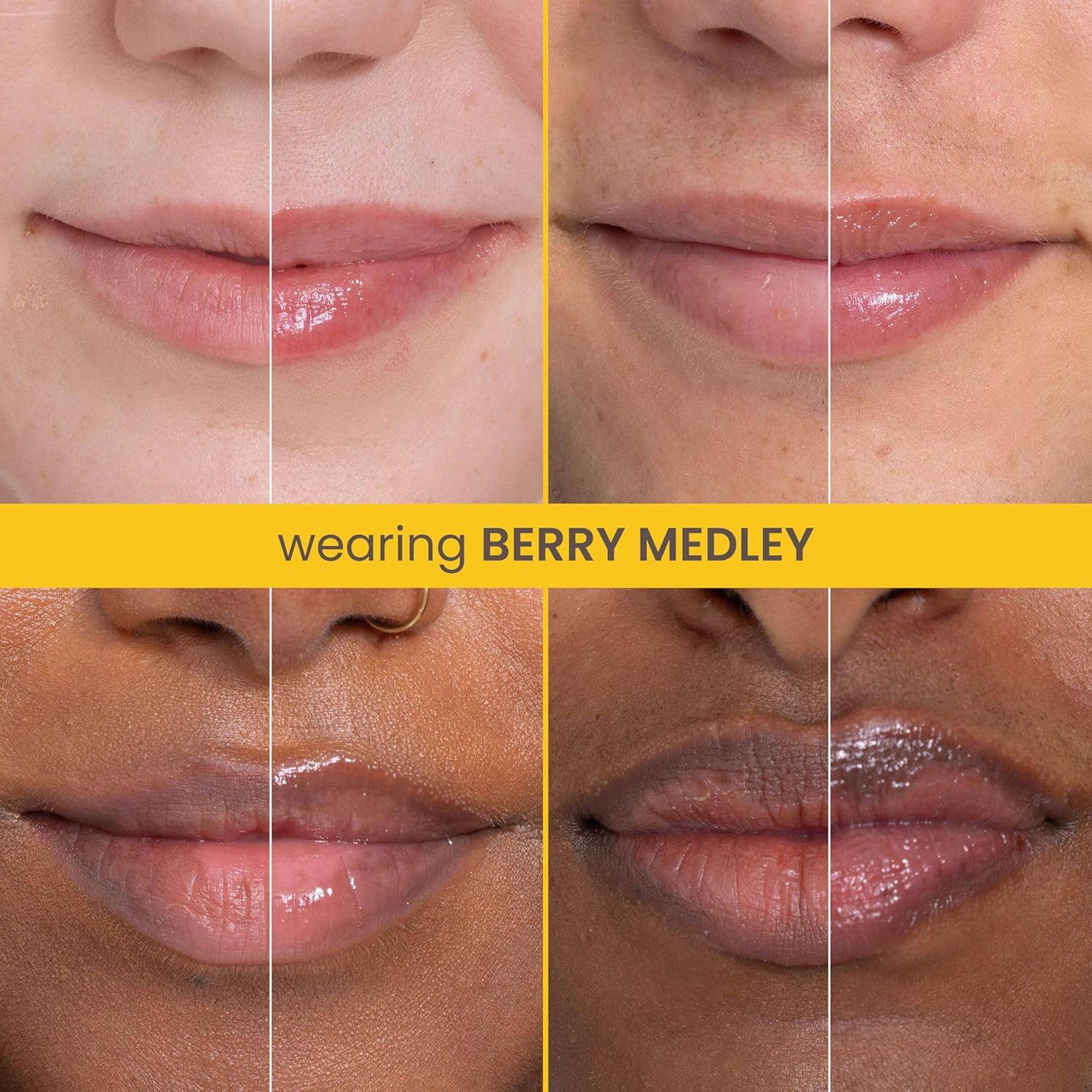 Burt's Bees Stocking Stuffers, Rescue Lip Relief, Berry Medley, Hydrating Lip Balm for Dry Cracked Lips, with Responsbily Sourced Beeswax and Shea Butter, 100% Natural Origin, 1 Squeezy Tube, 0.35oz