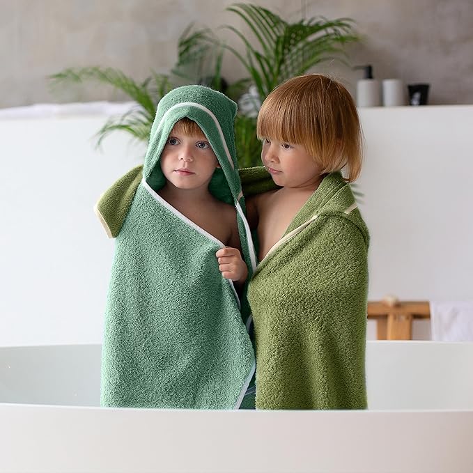 Premium Toddler Towels with Hood - Extra Soft Rayon from Bamboo Toddler Bath Towel (Olive)