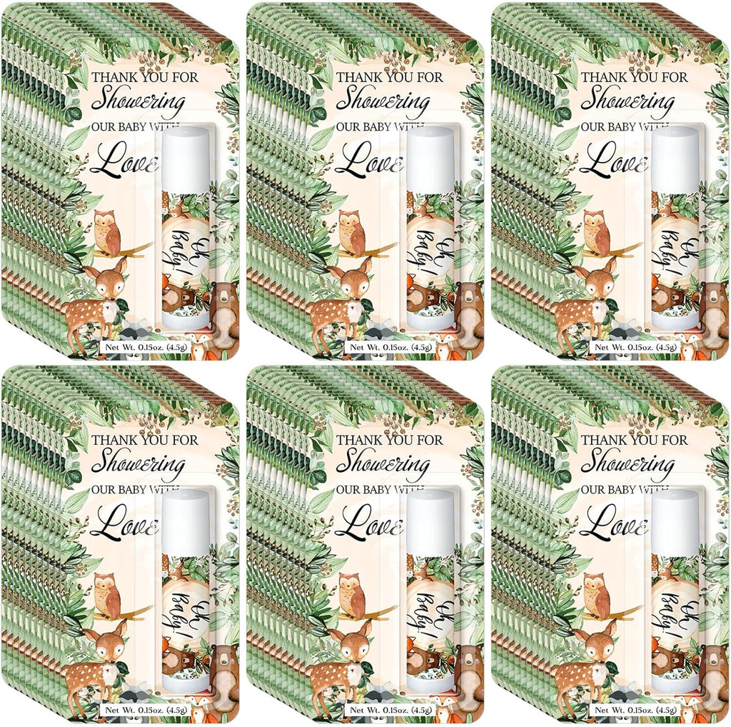 30 Pack Woodland Baby Shower Games Prizes Party Gifts Bulk Lip Balms Favors for Winners Adults Guests Gender Reveal Favors Decorations Baby Shower Souvenirs Gift Bags Stuffers