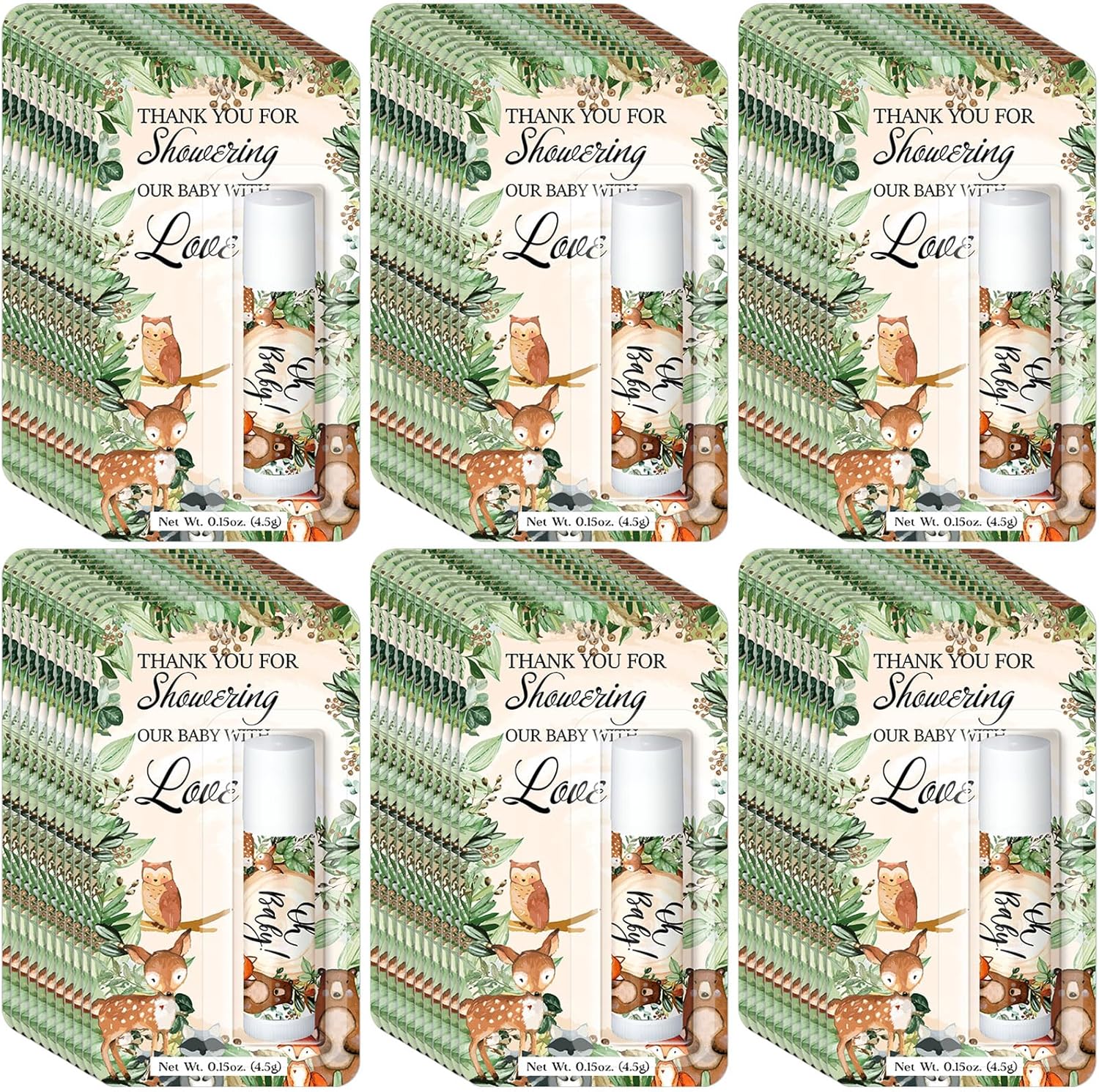 30 Pack Woodland Baby Shower Games Prizes Party Gifts Bulk Lip Balms Favors for Winners Adults Guests Gender Reveal Favors Decorations Baby Shower Souvenirs Gift Bags Stuffers