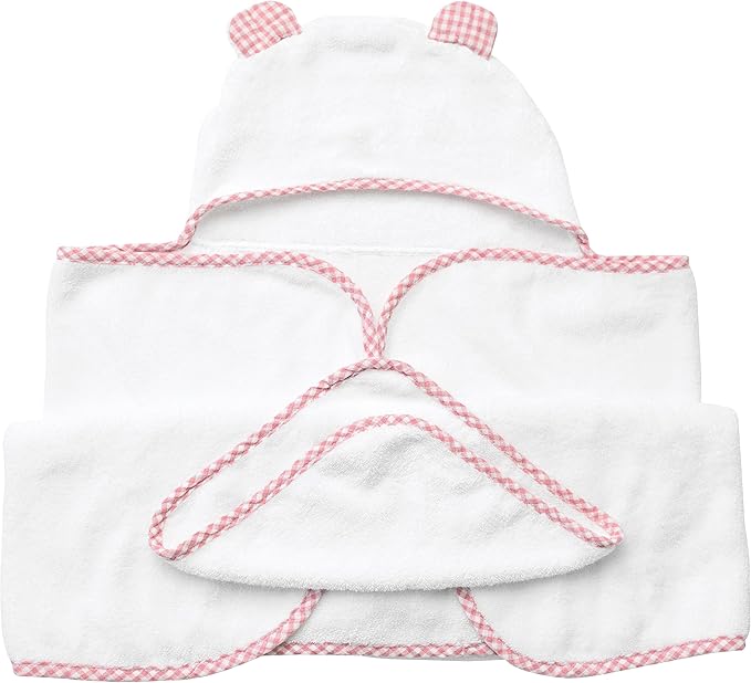 Channing & Yates Premium Boutique Baby Towels for Girls - Hooded Girl Towel & Washcloth Set - Organic Viscose Made from Bamboo Baby Towels with Hood - Baby Girl Bath Towels (Pink)