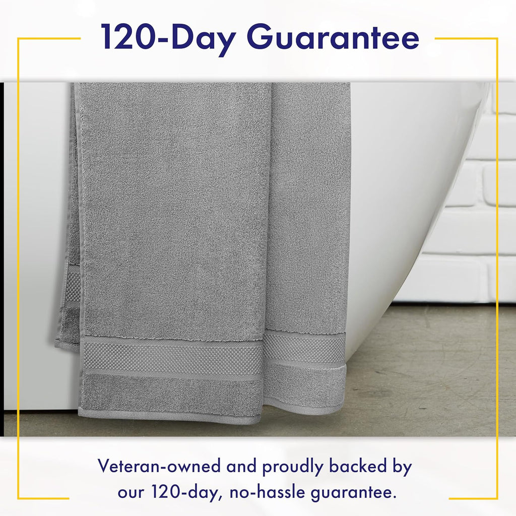 100% Organic Zero-Twist Cotton Towels - GOTS Certified Luxury Bath Towels - Ultra Soft & Plush 700GSM Long-Staple Cotton - 6 Piece Towel Set (Pewter Grey)