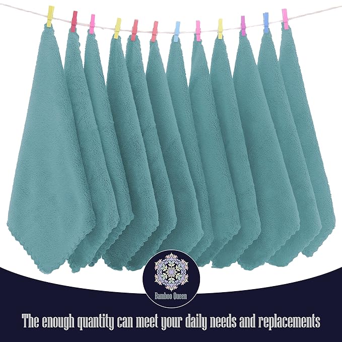 16 Pack Baby Washcloths - Luxury Coral Fleece - Extra Absorbent and Soft Wash Clothes for Newborns, Infants and Toddlers - Suitable for Sensitive Skin and New Born - Baby Shower - Teal, 10x10 Inch